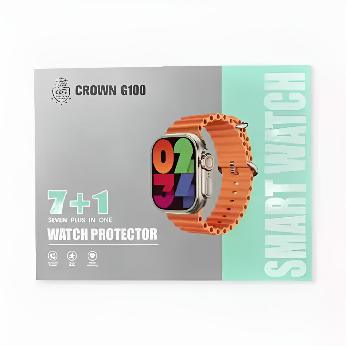 CROWN G100 Smart Watch: Bluetooth Calling, AI Voice, 7 Health Sensors, 100+ Sports Modes