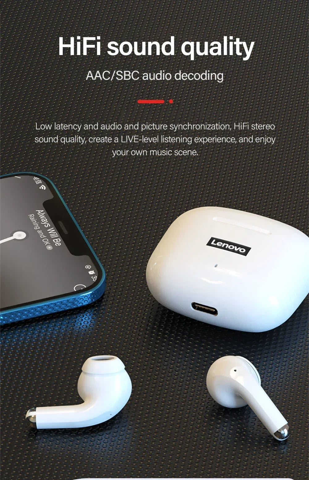 Lenovo LP40 Pro TWS Bluetooth 5.1 Earphone Wireless Earbuds