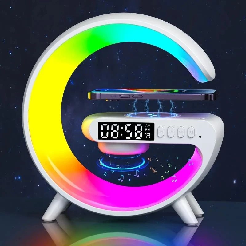 Wireless Charger Lamp Speaker Clock Double Speaker